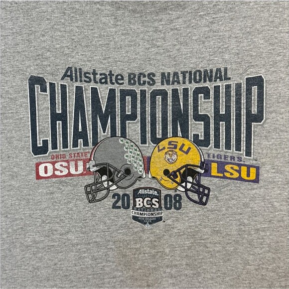 2008 LSU OSU Allstate BCS National Championship T-Shirt Y2K Mens 2XL read desc. - Picture 2 of 8